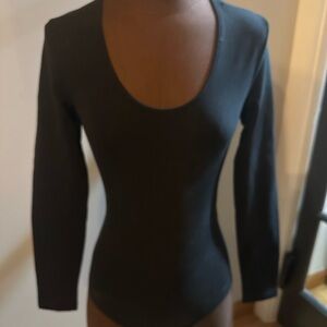 Abercrombie & Fitch Black Long Sleeve Bodysuit